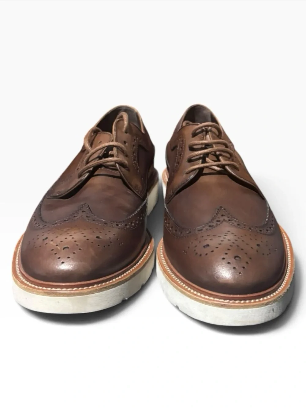 Tod's Brown Leather Wingtip Derby Shoes